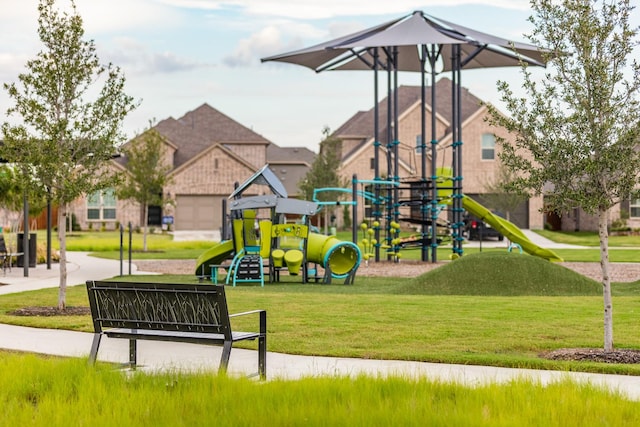 view of playground featuring a yard