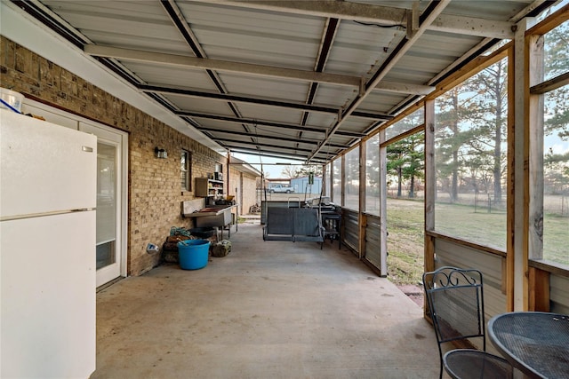 view of unfurnished sunroom