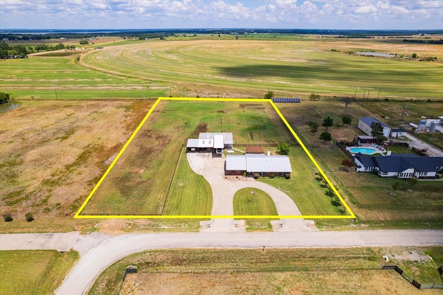 aerial view with a rural view