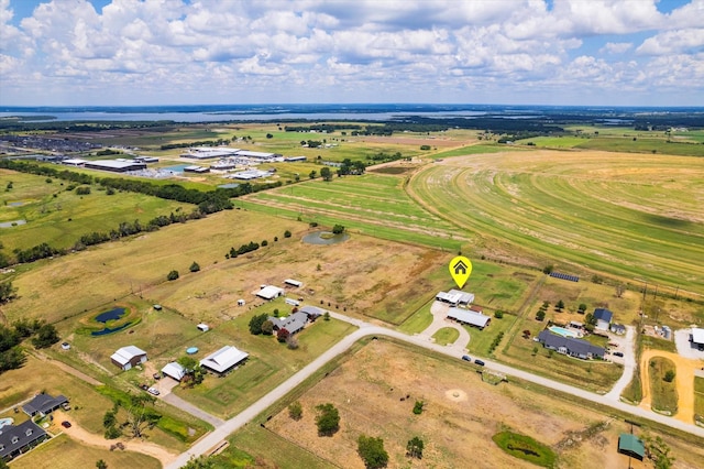 aerial view featuring a rural view