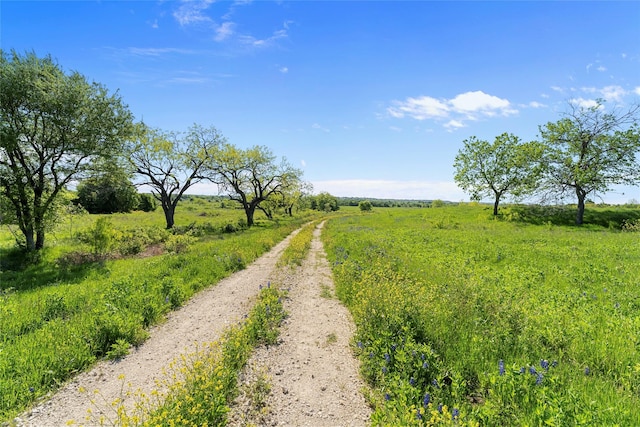 view of road featuring a rural view