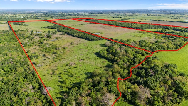 aerial view featuring a rural view