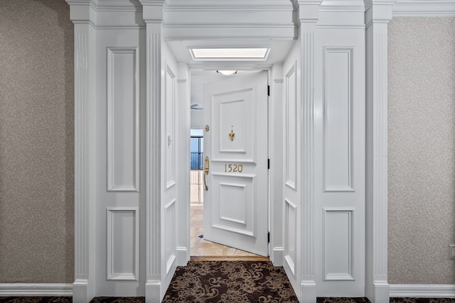 corridor with ornate columns