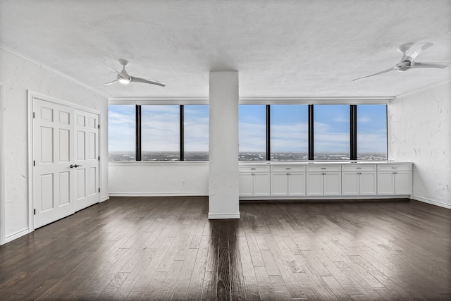 empty room featuring dark hardwood / wood-style flooring