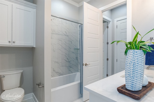 full bathroom featuring vanity, toilet, and shower / bath combo with shower curtain