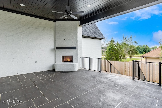 view of patio / terrace featuring a ceiling fan