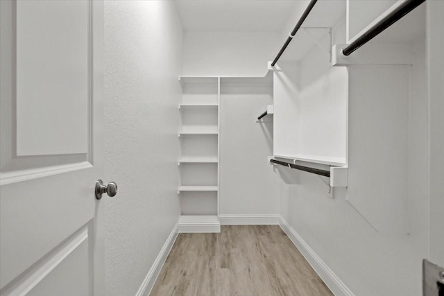 walk in closet featuring light wood-type flooring