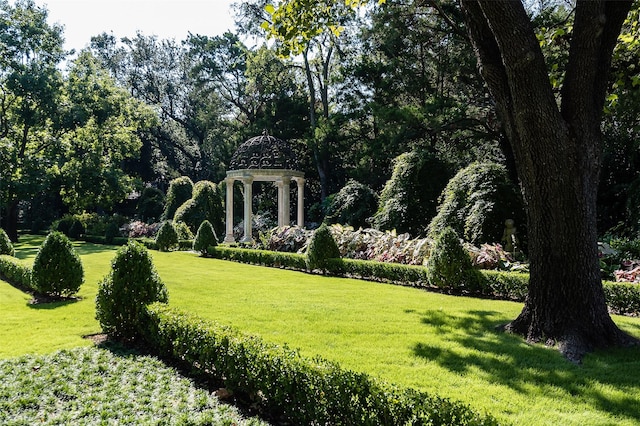 view of yard with a gazebo