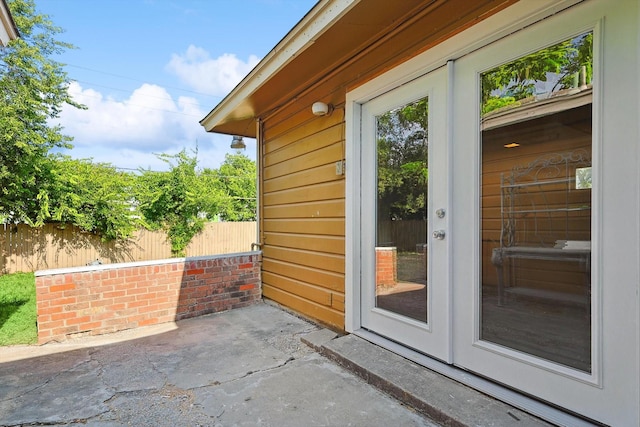 exterior space featuring french doors