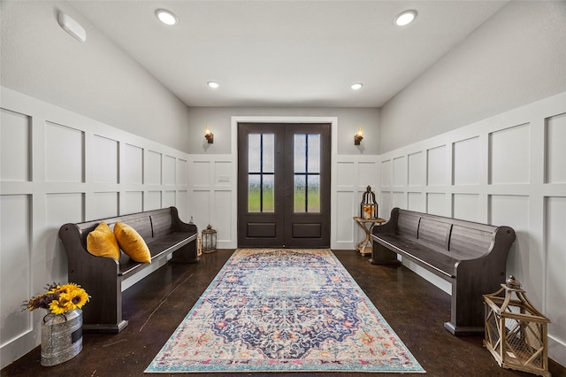 entrance foyer with french doors