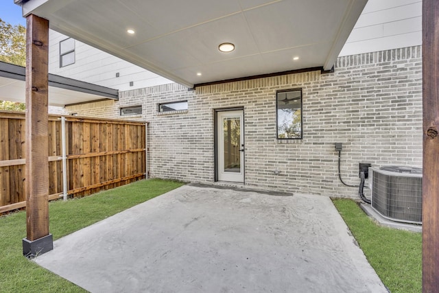 view of patio / terrace with central AC