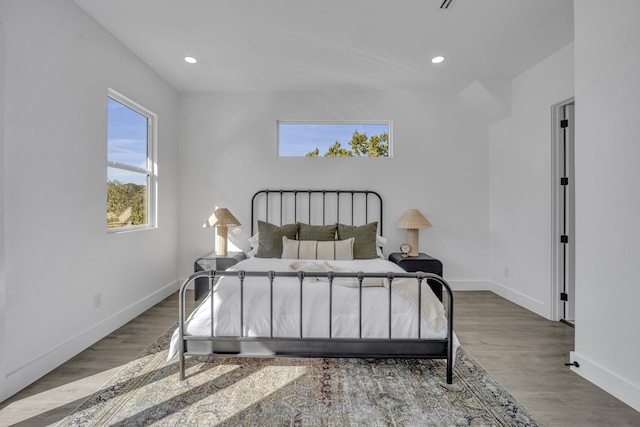 bedroom with wood-type flooring