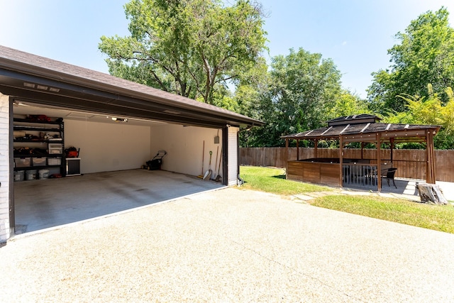 view of garage