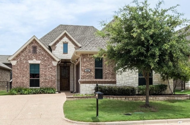 view of front facade featuring a front lawn