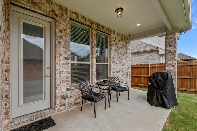 view of patio / terrace featuring grilling area