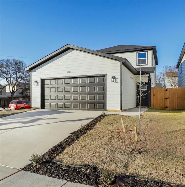 exterior space featuring a garage