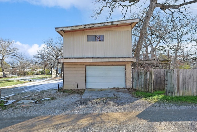 view of garage