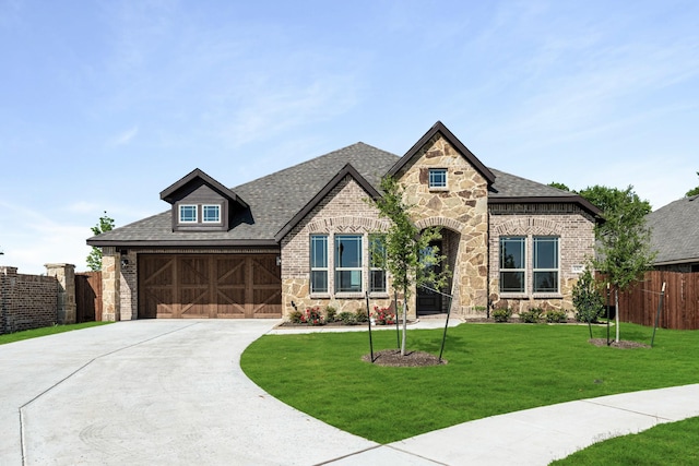 1317 Wrenwood Ct, Red Oak, TX 75167 - view of front of home with stone siding, brick siding, concrete driveway, and a garage