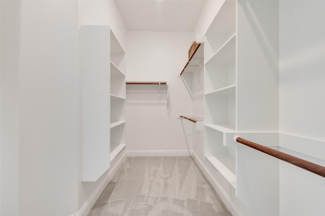 spacious closet with light colored carpet