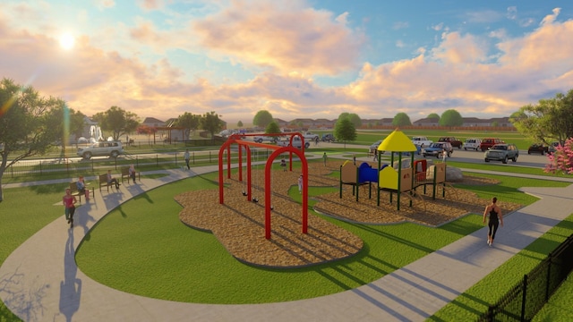 view of playground at dusk