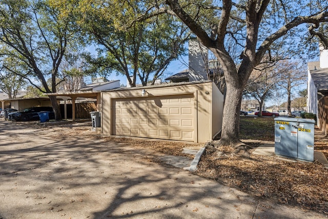 view of garage