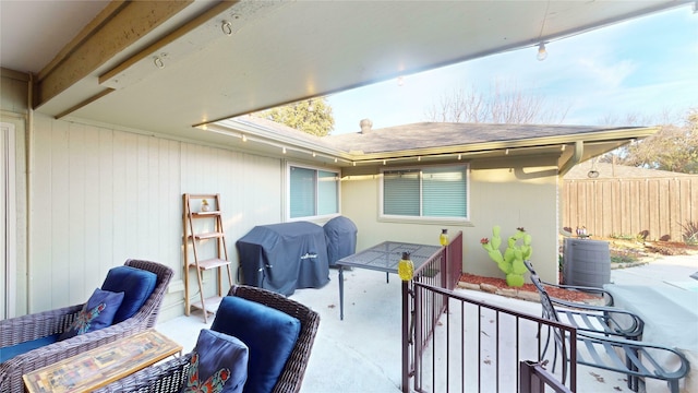 view of patio / terrace featuring grilling area and cooling unit