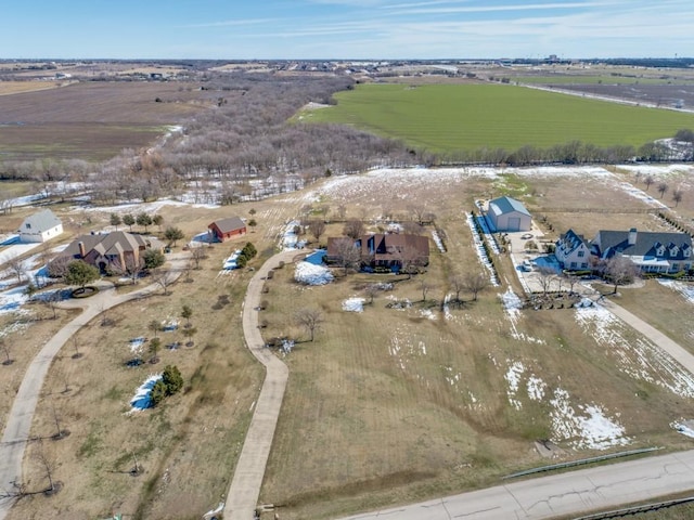 aerial view with a rural view