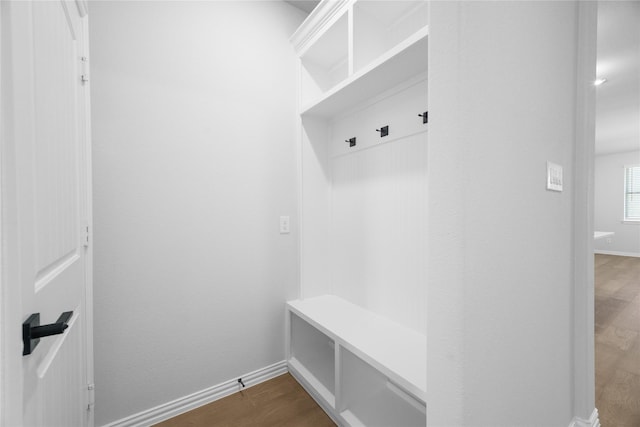 mudroom featuring hardwood / wood-style floors