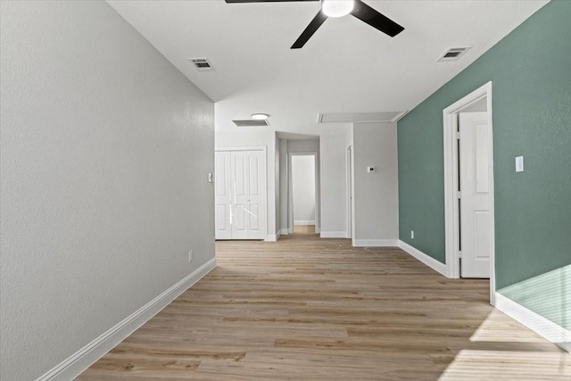 6305 Pebble Ave, Dallas, TX 75217 - spare room with ceiling fan and light hardwood / wood-style flooring