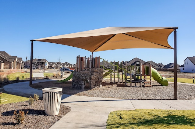 community playground with a residential view