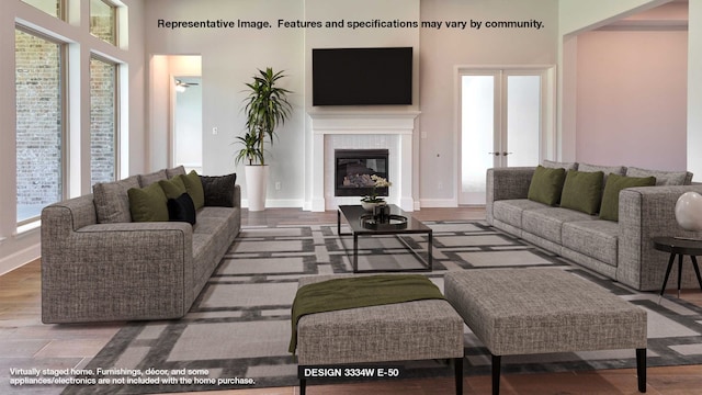 living room featuring hardwood / wood-style flooring