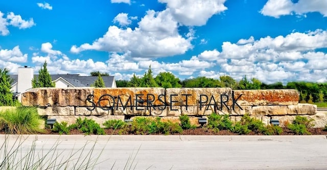 view of community sign