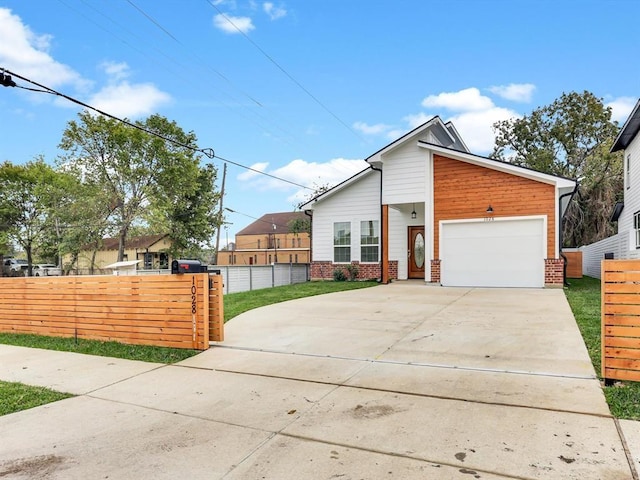 view of front of house with a garage