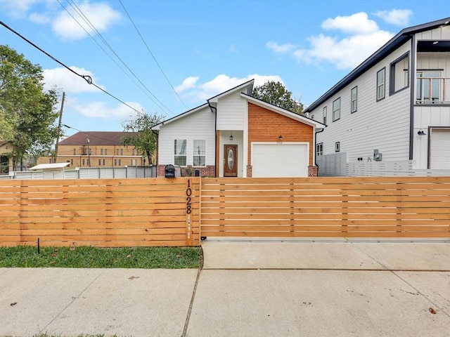 view of front of house with a garage