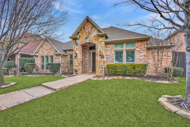 view of front facade with a front lawn