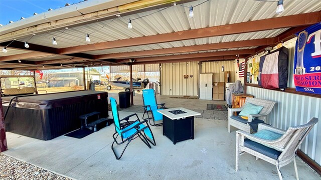 view of yard featuring a fire pit