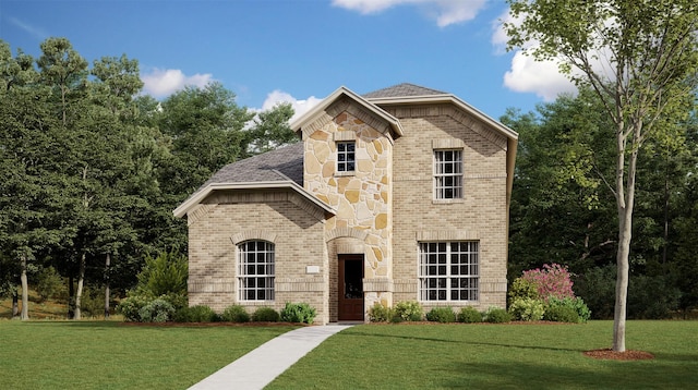 view of front of house with a front yard