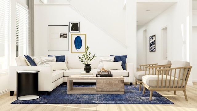 sitting room featuring hardwood / wood-style floors