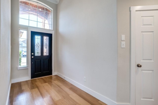 foyer featuring light wood-type flooring