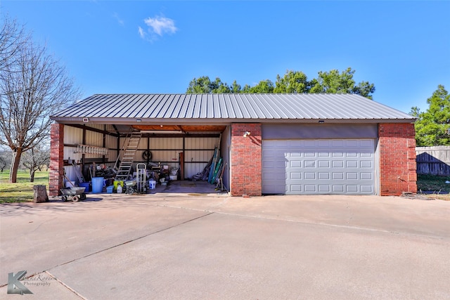 view of garage