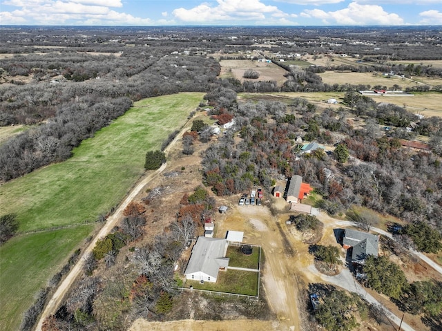 aerial view featuring a rural view