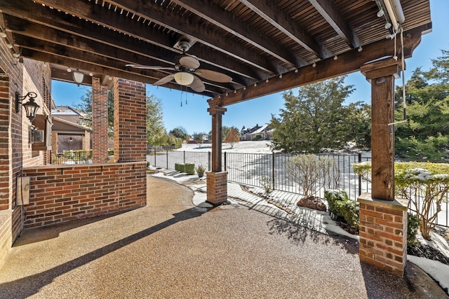 view of patio with ceiling fan