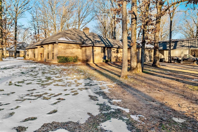 view of snowy exterior