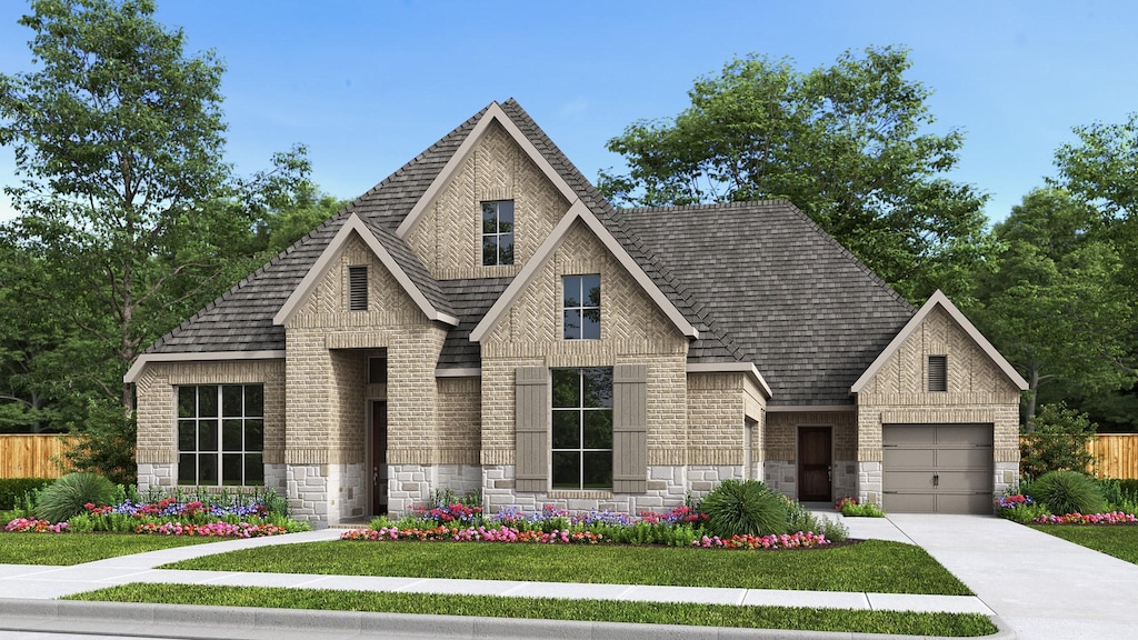 4209 Olmsted Dr, Rockwall, TX 75032 - view of front facade featuring a garage and a front yard