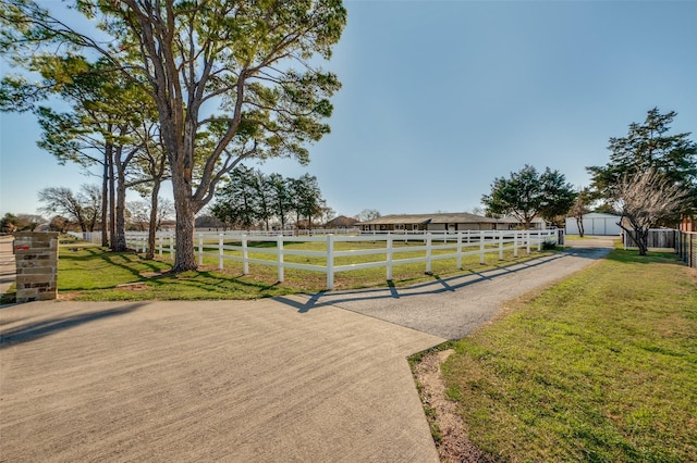 exterior space with a rural view