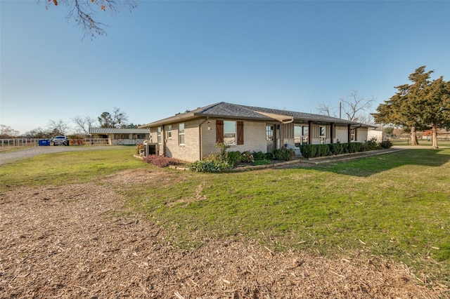 view of front of house with a front yard