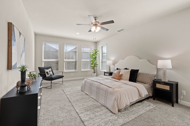 1504 Longspur Dr, Argyle, TX 76226 - bedroom with light carpet, baseboards, and ceiling fan
