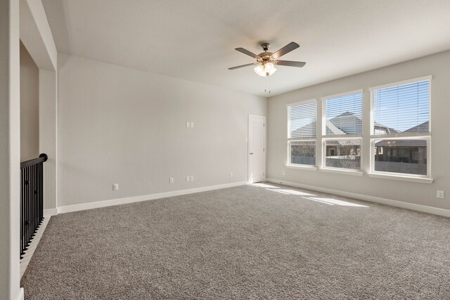 bedroom with light carpet and ceiling fan