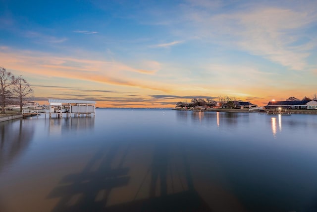 water view with a boat dock