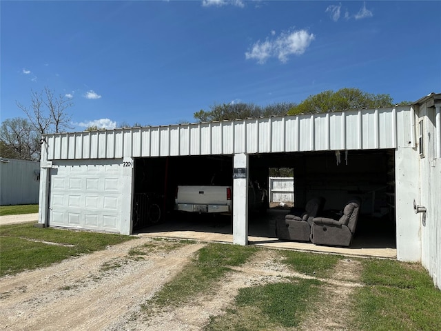 view of garage